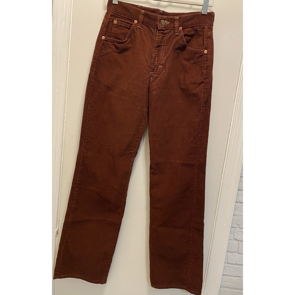 Lee Riders Corduroy Pants Mens 29x30 Beige Straight Leg Pockets USA 70s Vintage